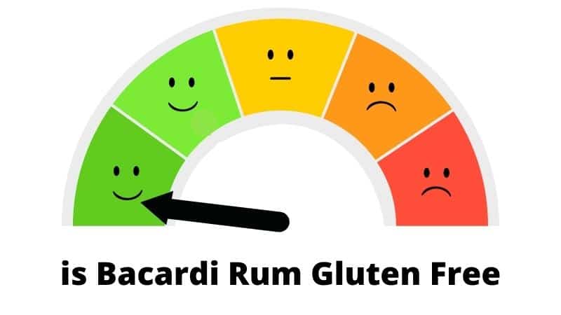 a scale showing the gluten free confidence score of bacardi rum 