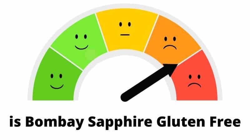 a scale showing the gluten free confidence score of bombay sapphire gin 